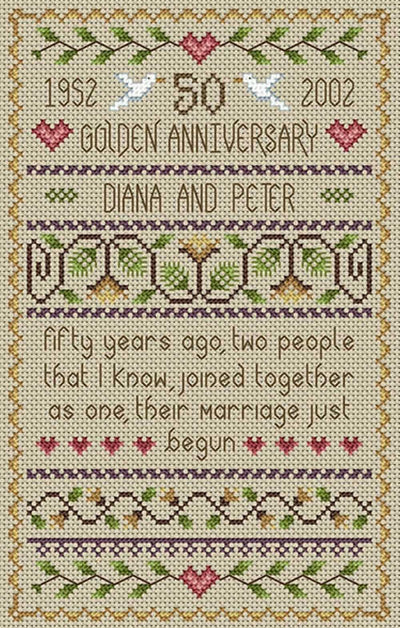 Little Dove Designs Cross Stitch Kit - Golden Wedding