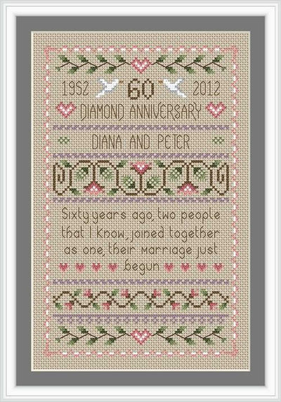 Little Dove Designs Cross Stitch Kit - Diamond Wedding