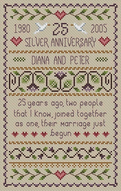 Little Dove Designs Cross Stitch Kit - Silver Wedding