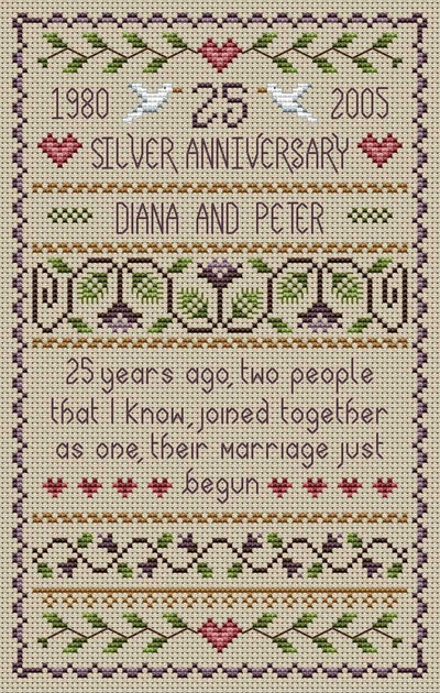Little Dove Designs Cross Stitch Kit - Silver Wedding