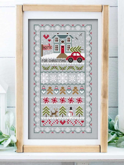 Little Dove Designs Cross Stitch Kit - Home for Christmas (Grey)