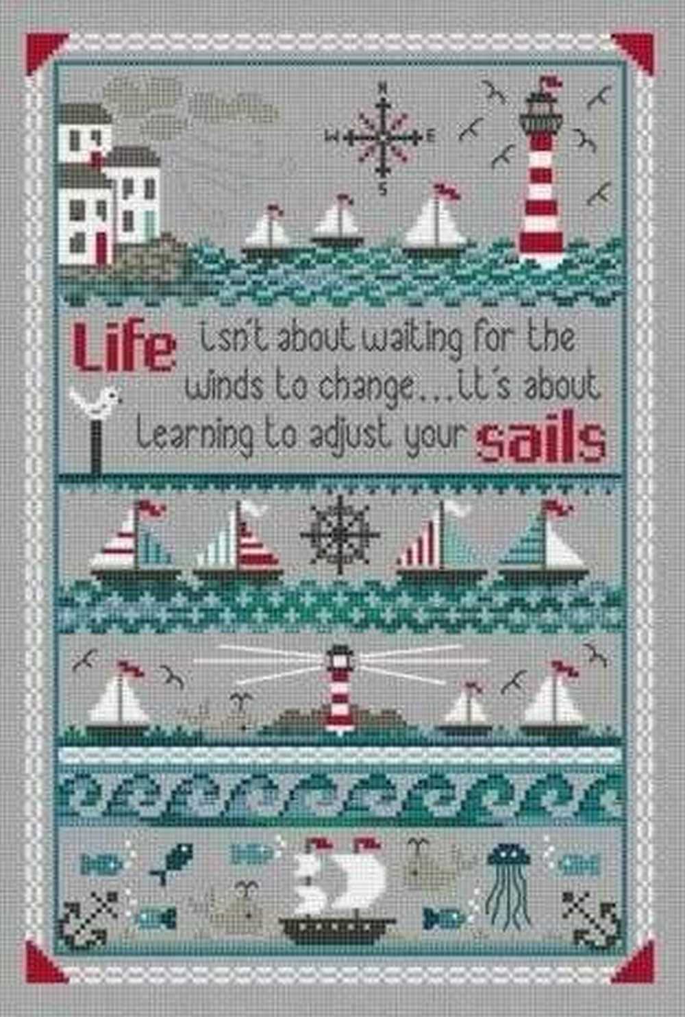 Little Dove Designs Cross Stitch Kit - Adjust Your Sails