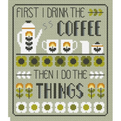 Little Dove Designs Cross Stitch Kit - Coffee First