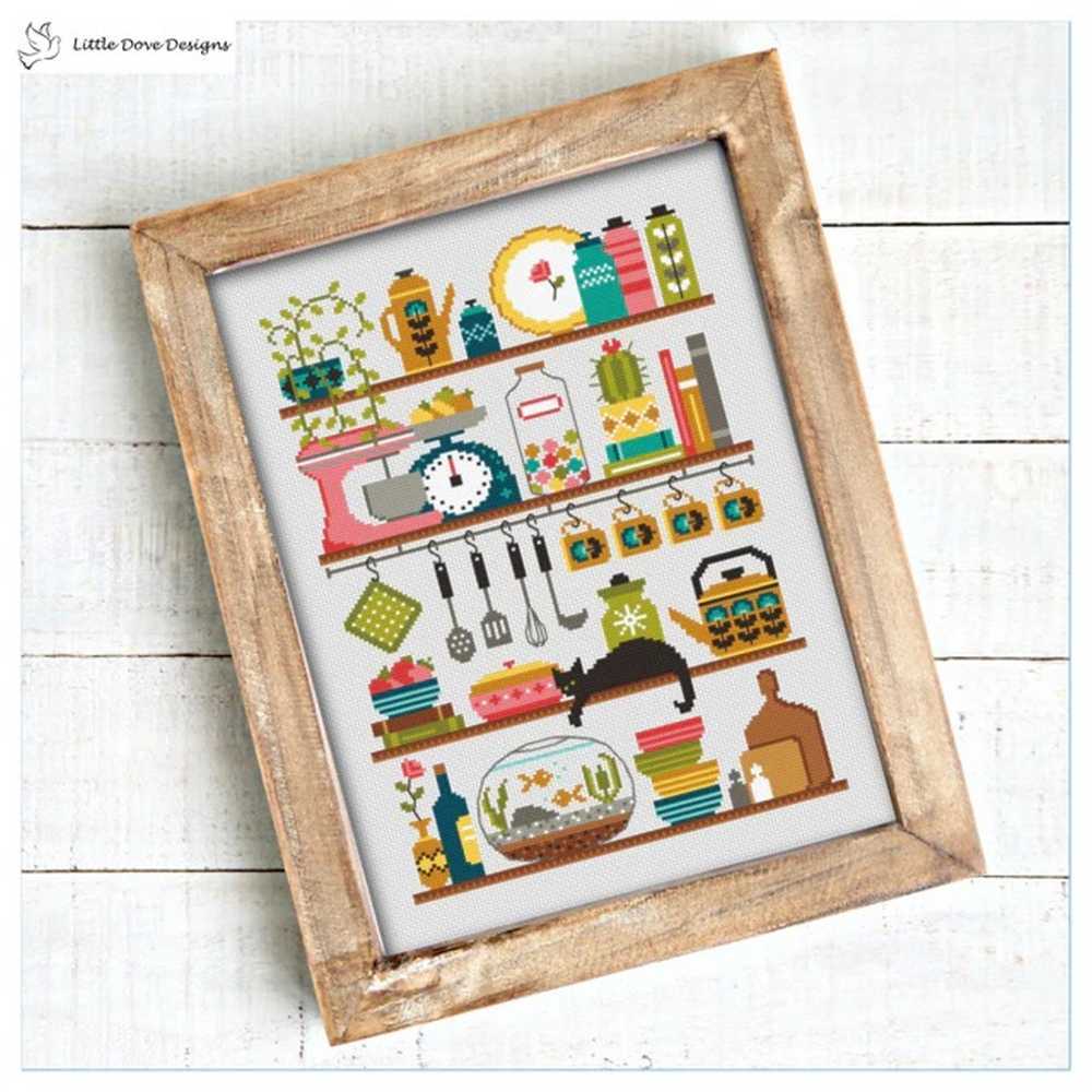 Little Dove Designs Cross Stitch Kit - Retro Kitchen