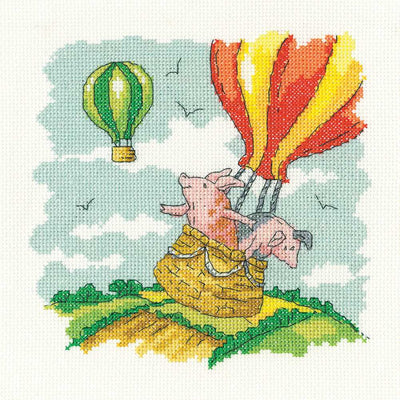 Pigs Might Fly Cross Stitch Kit - Heritage Crafts