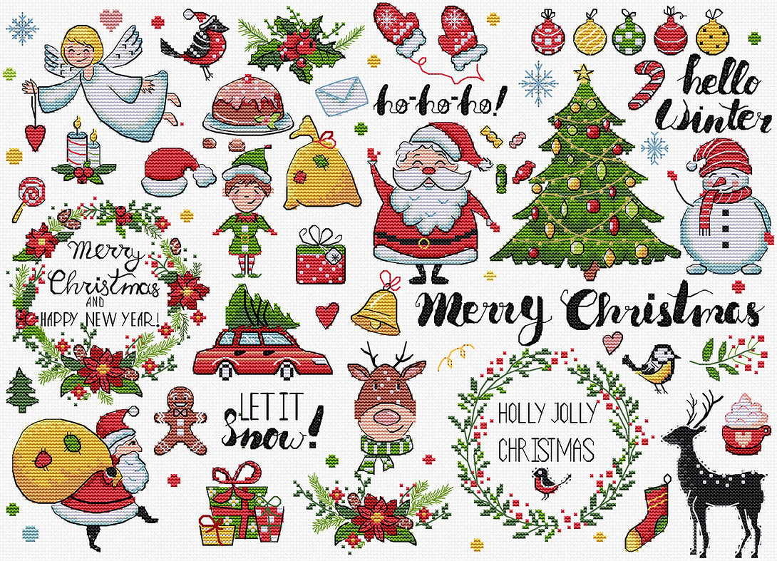 Christmas Sampler Cross Stitch Kit - Letitstitch