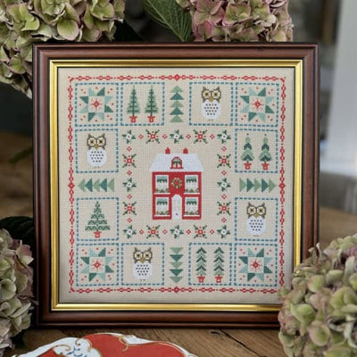 Little Owl Patchwork Cross Stitch Kit Historical Sampler Co