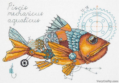 Clockwork Fish Cross Stitch Kit ~ PANNA