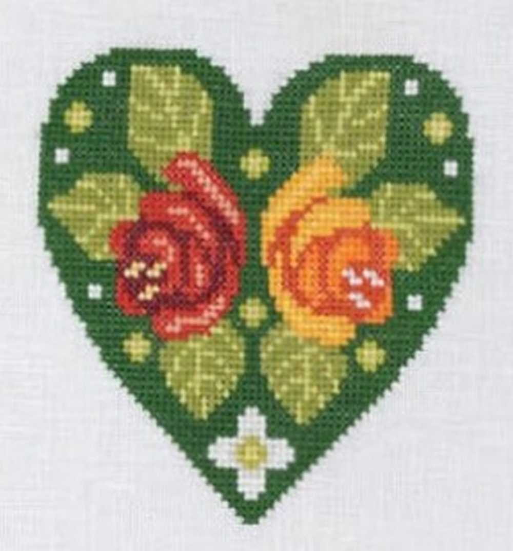 Creative World of Crafts - Rose Heart Cross Stitch Mini Kit