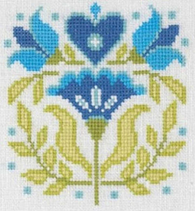 Creative World of Crafts - Blue Heart Tile Cross Stitch Mini Kit