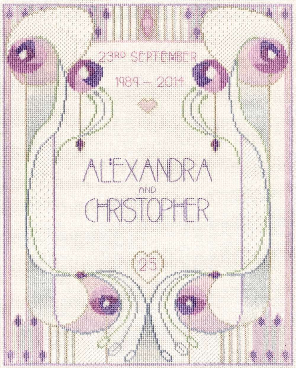 Mackintosh - Wedding / Anniversary Sampler Cross Stitch Kit by Derwentwater Designs