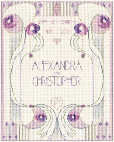 Mackintosh - Wedding / Anniversary Sampler Cross Stitch Kit by Derwentwater Designs