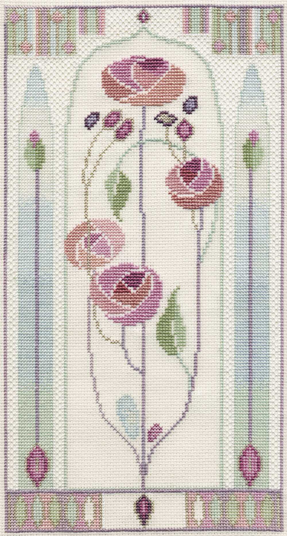 Mackintosh - Oriental Rose Cross Stitch Kit by Derwentwater Designs