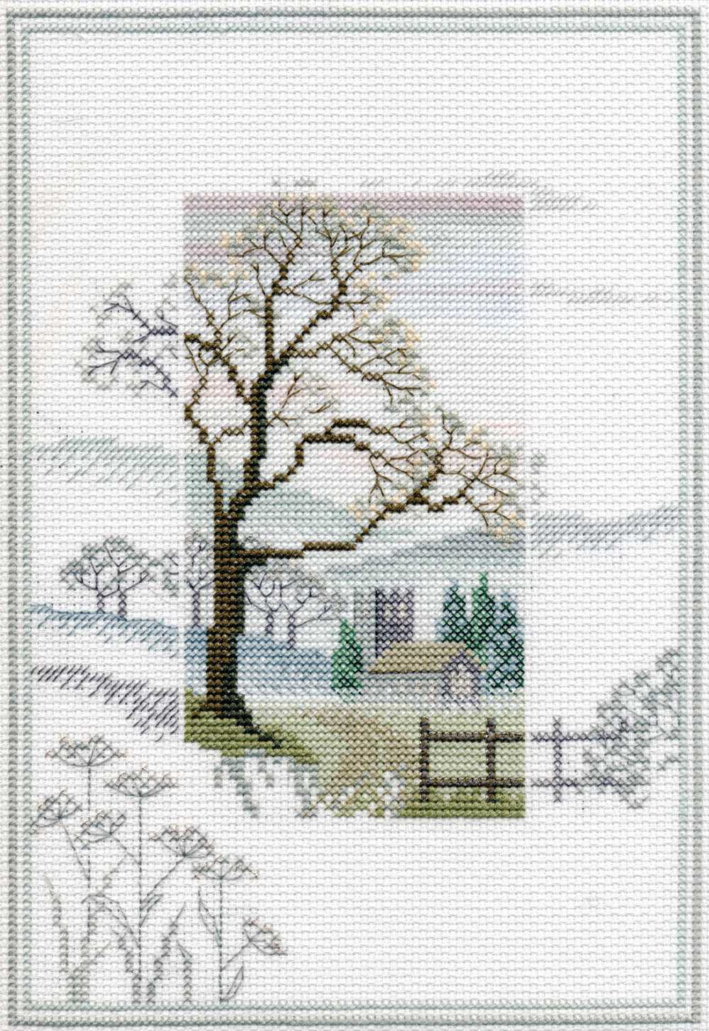 Misty Mornings - Winter Tree Cross Stitch Kit by Derwentwater Designs