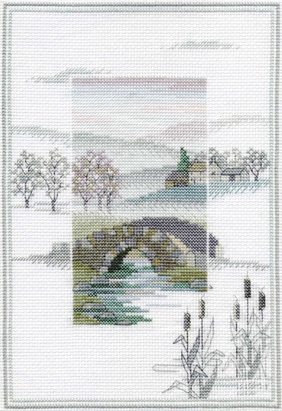 Misty Mornings - Winter Bridge Cross Stitch Kit by Derwentwater Designs