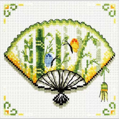 Bamboo Fan Cross Stitch Kit Needleart World