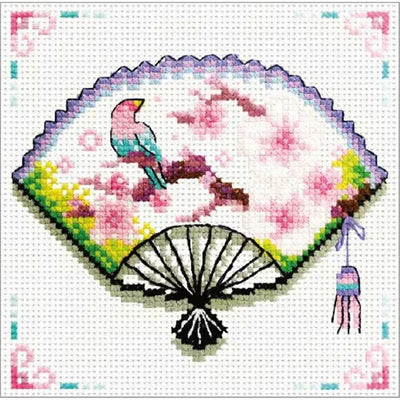 Cherry Blossom Fan  Cross Stitch Kit Needleart World