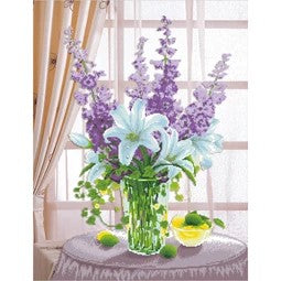 Lilies and Hollyhocks Cross Stitch Kit Needleart World