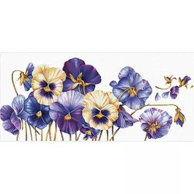 Purple Pansies Cross Stitch Kit Needleart World