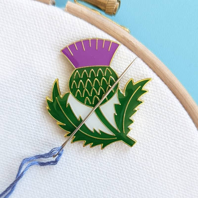 Scottish Thistle NEEDLE MINDER ~ Paraffle Embroidery