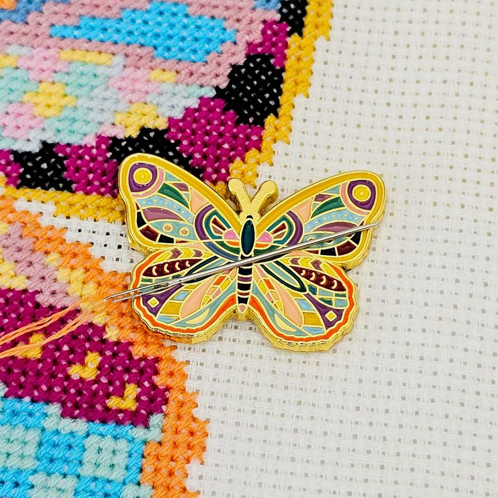 Mandala Butterfly Needle Minder ~ Meloca Designs