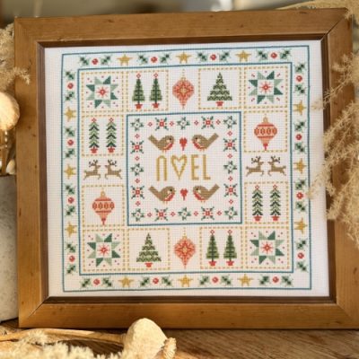 Noel Christmas Patchwork Cross Stitch Kit Historical Sampler Co