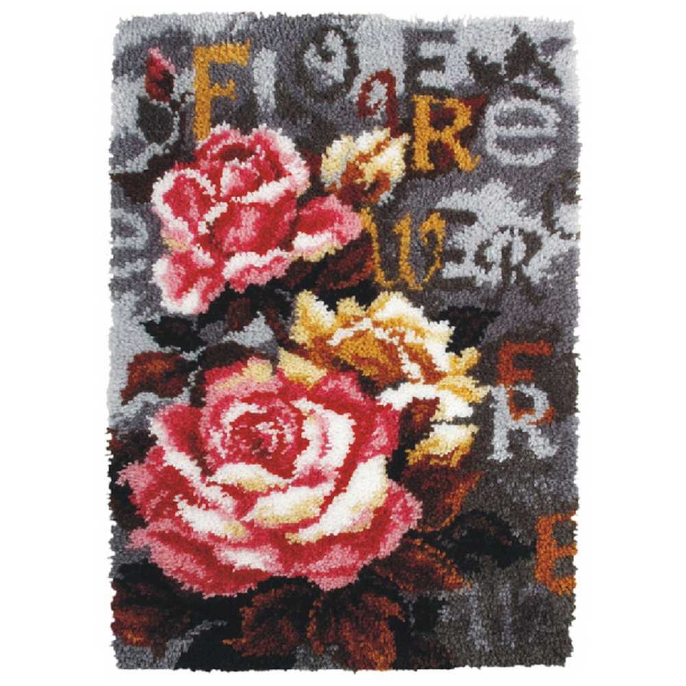 Roses Bloooms Latch Hook Rug Kit - Orchidea ~ ORC.4106 – Very Crafty