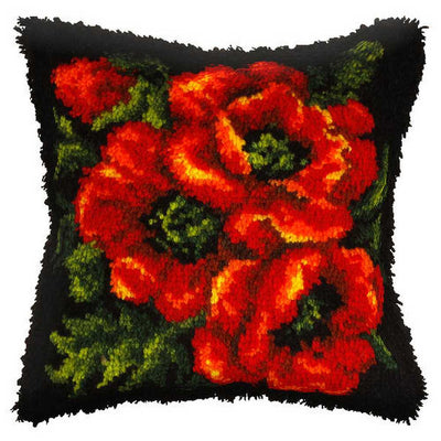 Poppy Cushion Latch Hook Kit by Orchidea  ~ ORC.4052