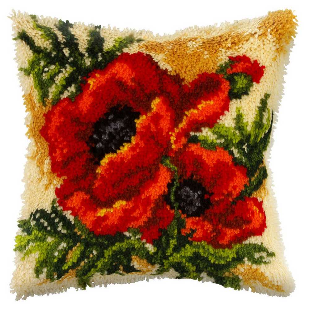 Poppy Cushion Latch Hook Kit by Orchidea ~ ORC.4087