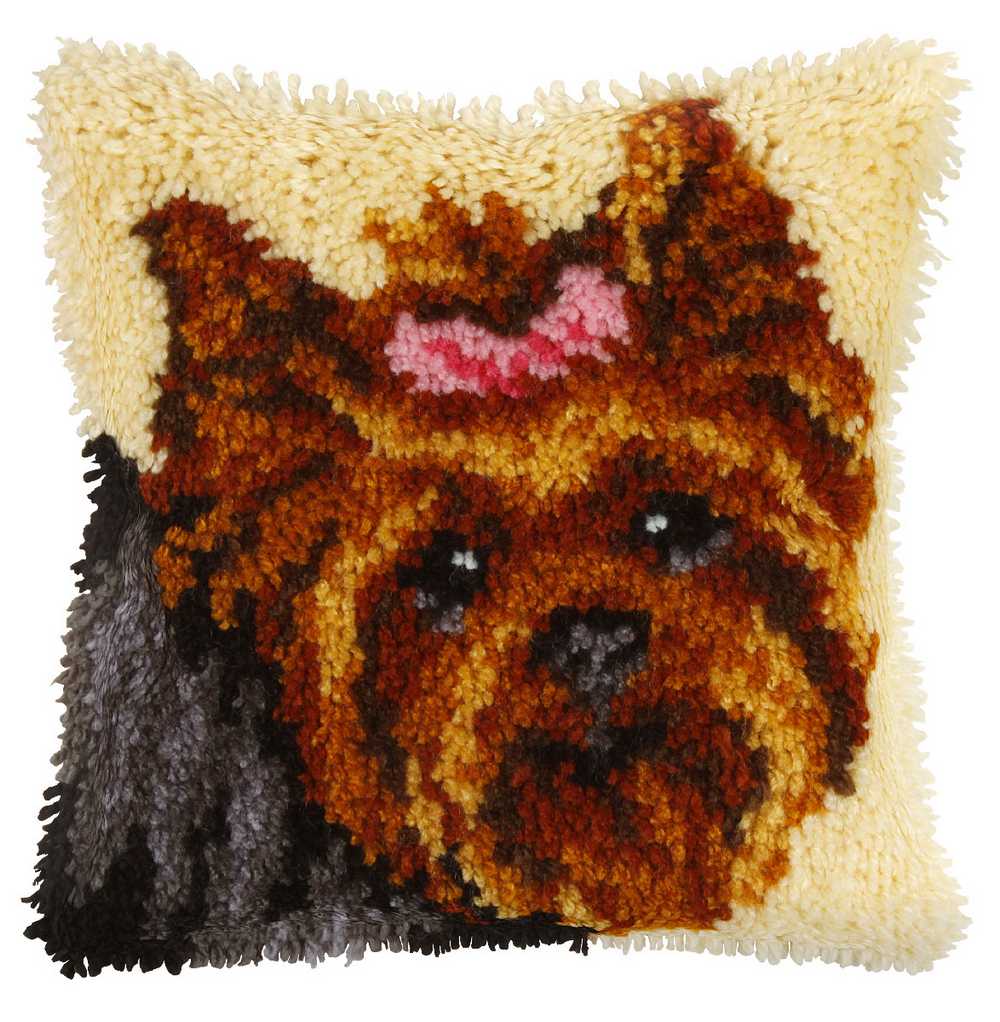 Yorkie Cushion Latch Hook Kit by Orchidea ~ ORC.4090