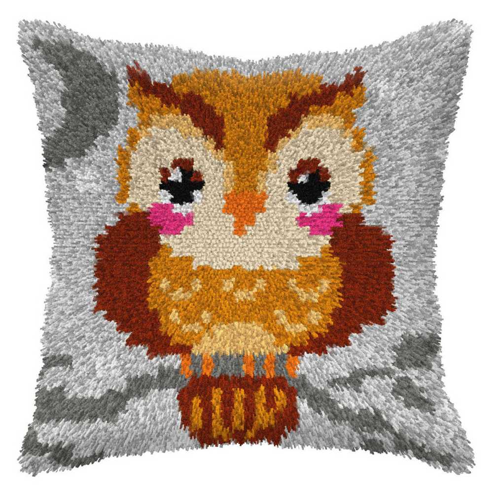 Owl Latch Hook Cushion Kit Orchidea ~ ORC.4109