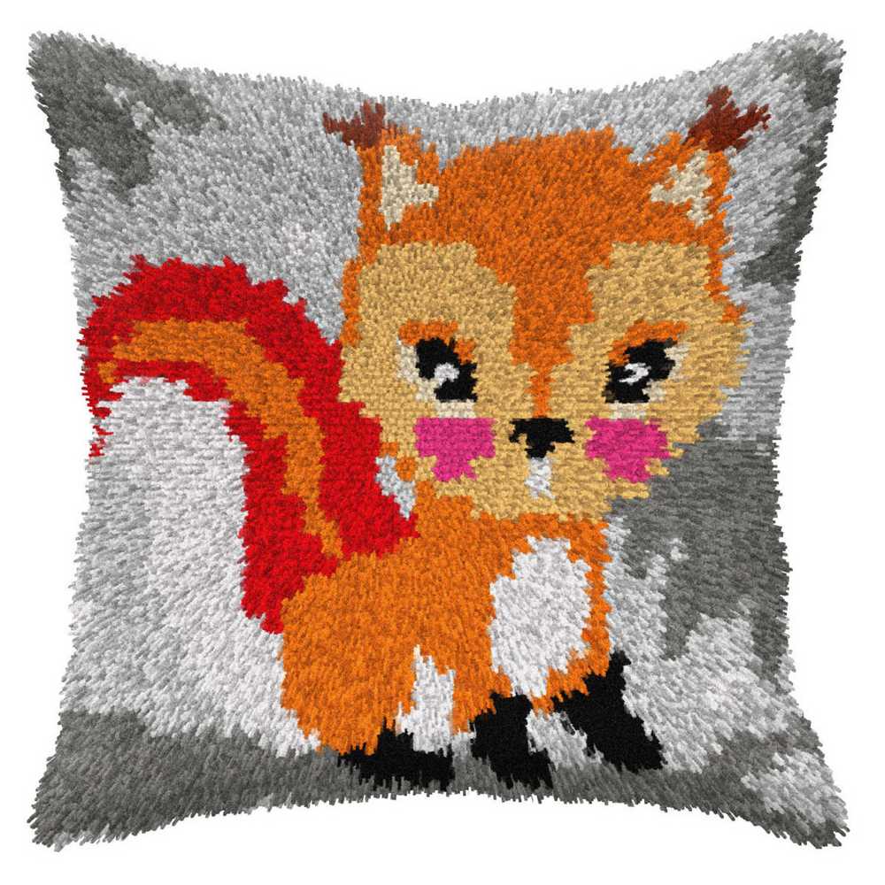 Squirrel Latch Hook Cushion Kit Orchidea ~ ORC.4110