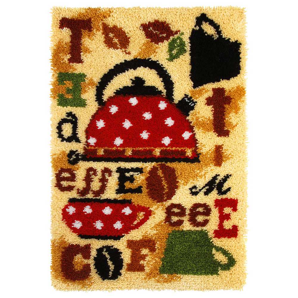 Tea & Coffee Rug Latch Hook Kit by Orchidea ~ ORC.4111
