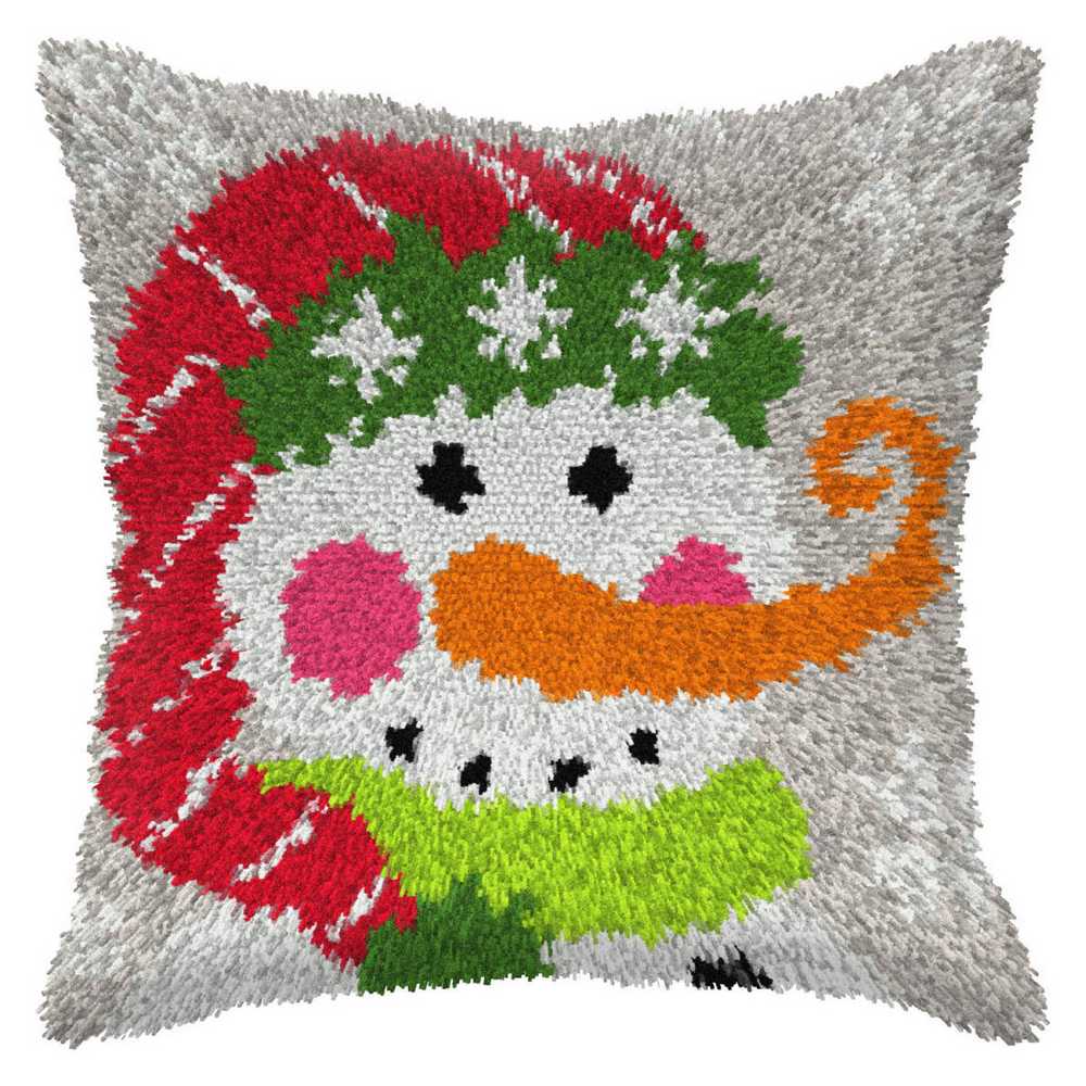 Snowman Latch Hook Cushion Kit Orchidea ~ ORC.4118