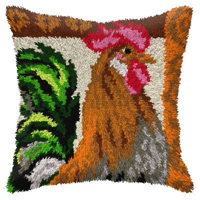 Large Rooster Latch Hook Cushion Kit Orchidea  ~ ORC.4122