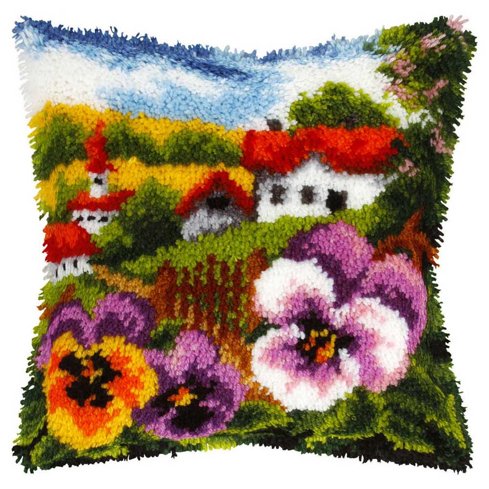 Orchidea Latch Hook Rug Kit - Landscape with Pansies ORC.4124