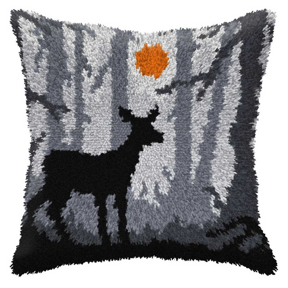 Deer at Night Latch Hook Cushion Kit Orchidea ~ ORC.4127