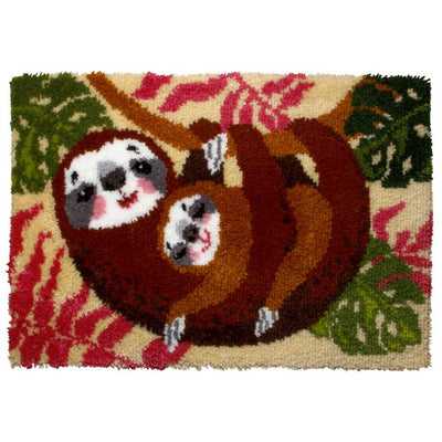 Sloth Family Latch Hook Rug Kit Orchidea  ~ ORC.4138