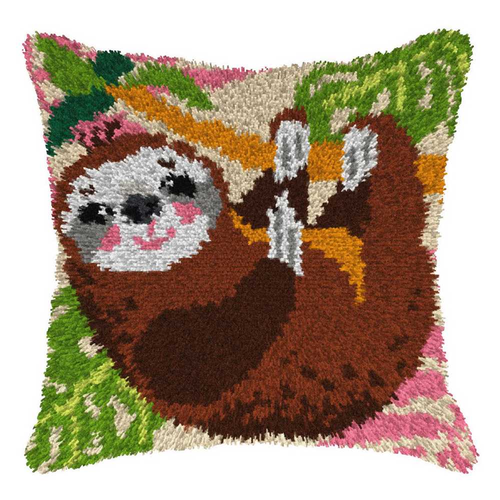 Sloth 2 Latch Hook Cushion Kit Orchidea ~ ORC.4141