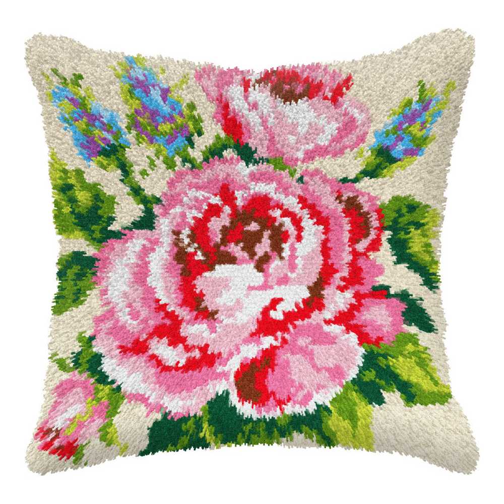 Large Rose Latch Hook Cushion Kit Orchidea ~ ORC.4143