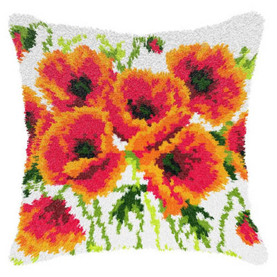 Orchidea Latch Hook Kit- Cushion- Poppies  ~ ORC.4181