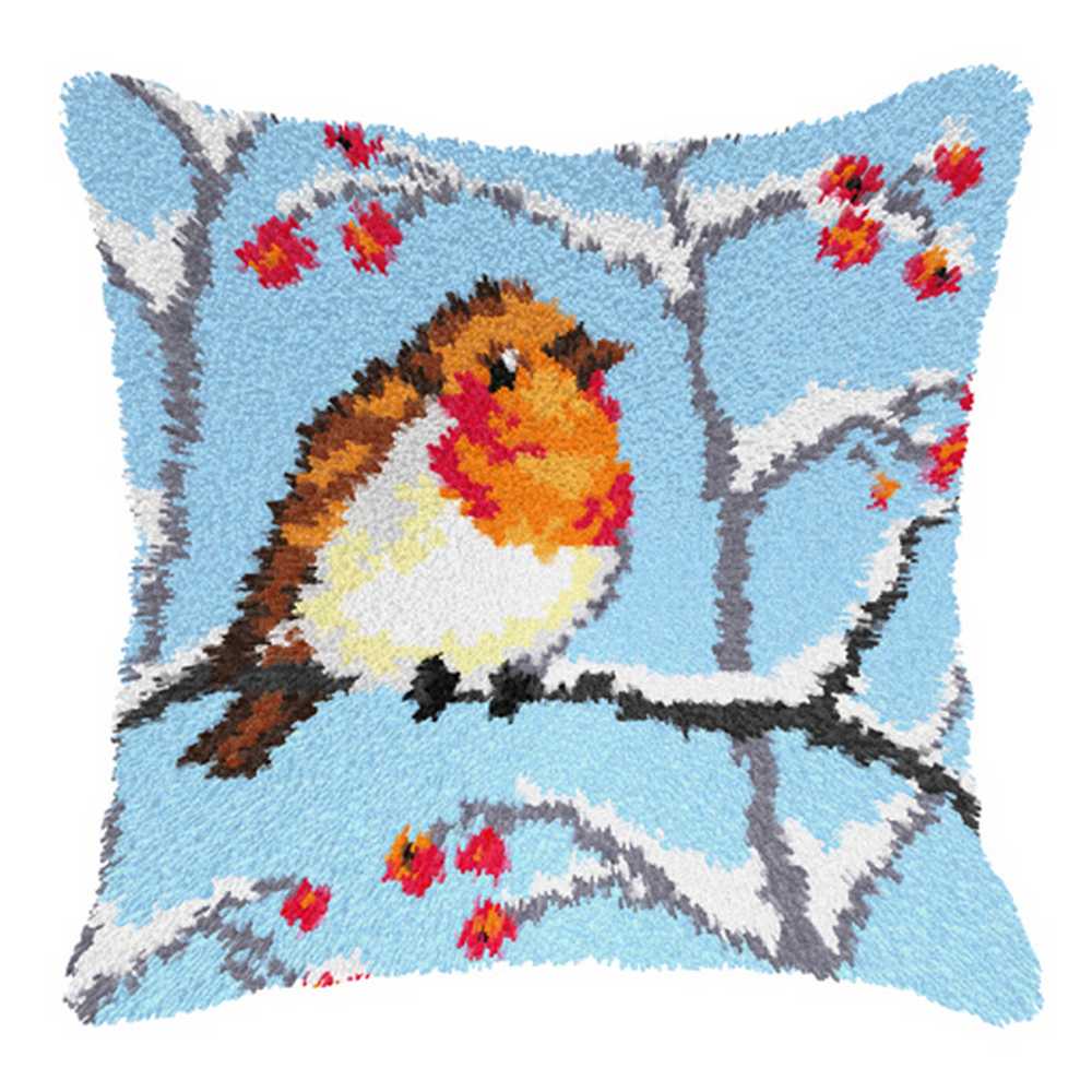Orchidea Latch Hook Kit- Cushion- Winter Bird ~ ORC.4182