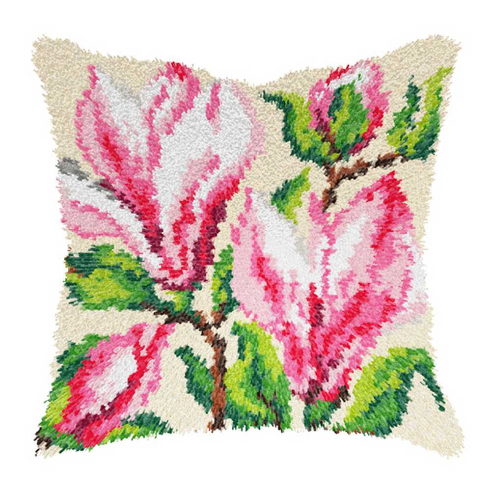 Orchidea Latch Hook Kit- Cushion- Magnolias ~ ORC.4189
