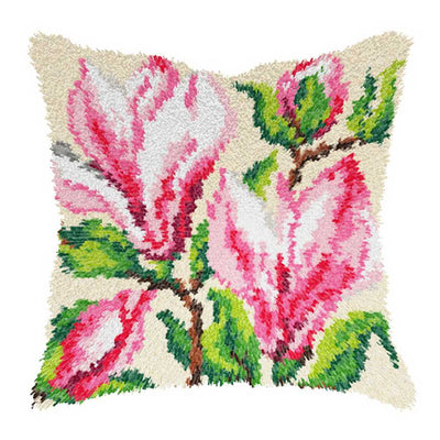 Orchidea Latch Hook Kit- Cushion- Magnolias  ~ ORC.4189