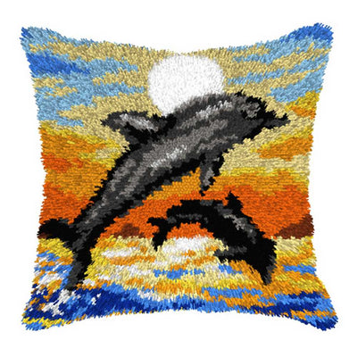 Orchidea Latch Hook Kit- Cushion- Dolphins  ~ ORC.4197
