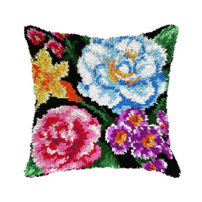 Orchidea Latch Hook Kit- Cushion- Flowers