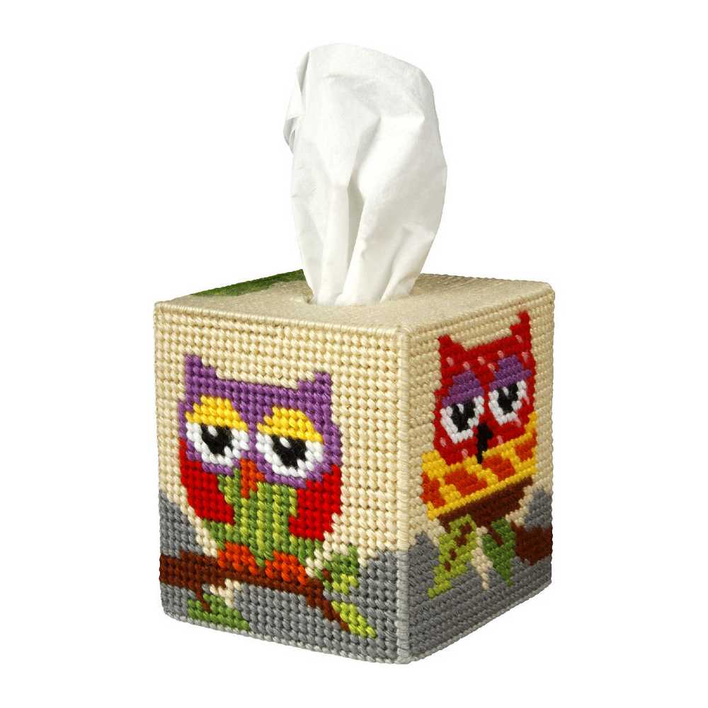 Orchidea Needlepoint Kit- Tissue Box Cover- Owl ~ ORC.5100