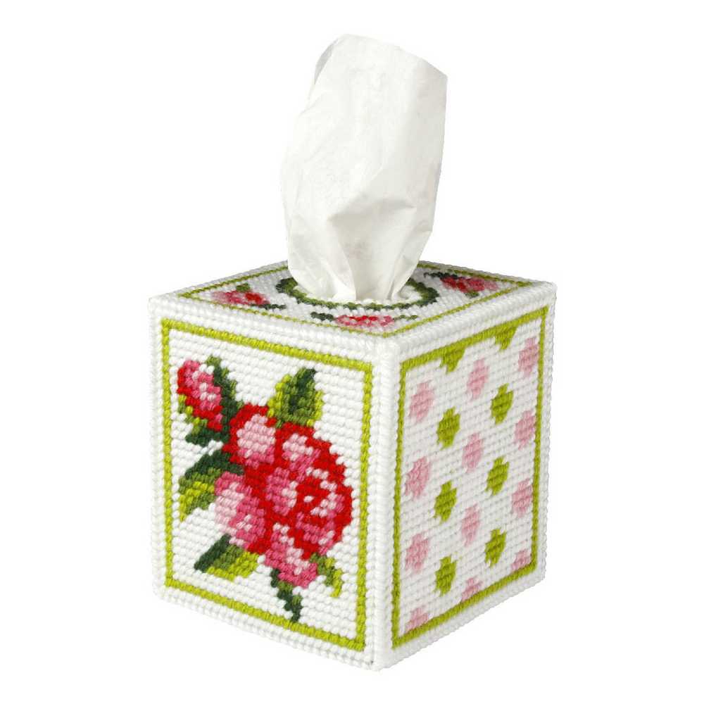 Orchidea Needlepoint Kit- Tissue Box Cover- Rose ~ ORC.5101