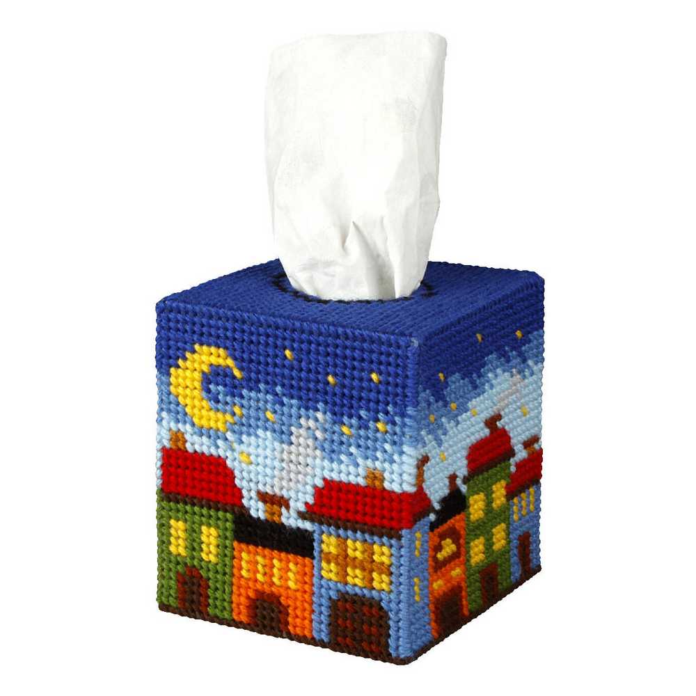 Orchidea Needlepoint Kit- Tissue Box Cover- Night City ~ ORC.5103