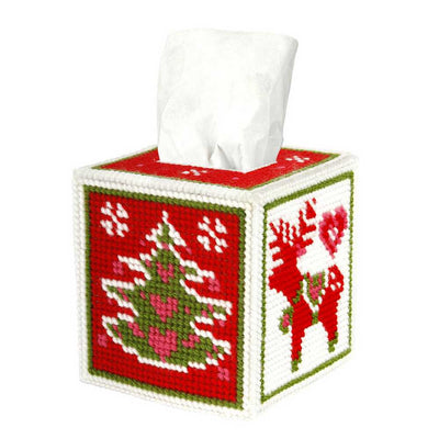 Orchidea Needlepoint Kit- Tissue Box Cover- Christmas Motifs  ~ ORC.5104